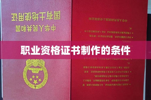 鲤城职业资格证书制作的条件