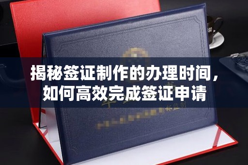 鲤城揭秘签证制作的办理时间，如何高效完成签证申请