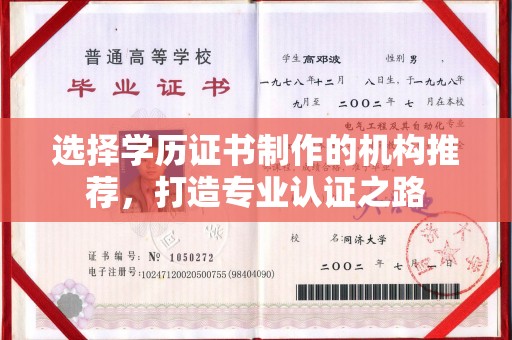 鲤城选择学历证书制作的机构推荐，打造专业认证之路